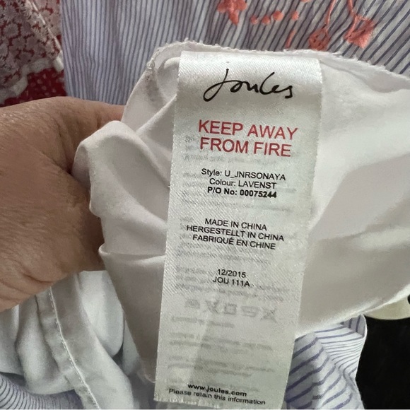 JOULES Short Sleeve Embroidered Girls' Dress, 11-12Y - Picture 9 of 10